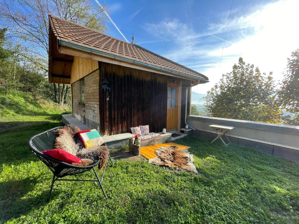 Jolie Cabane Avec Jacuzzi Pour Les Amoureux De La Nature Tullins Buitenkant foto